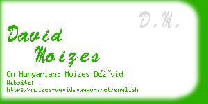 david moizes business card